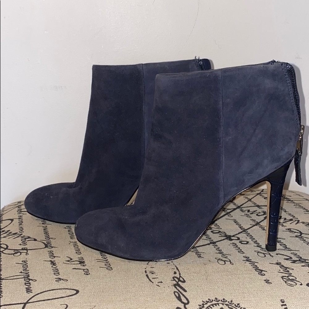 Sam Edelman blue suede booties